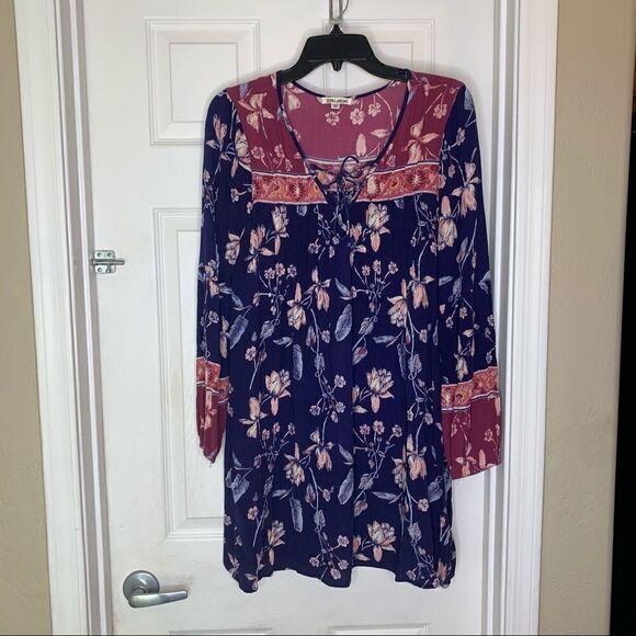 Billabong boho long sleeve mini dress Size Small - Picture 1 of 8